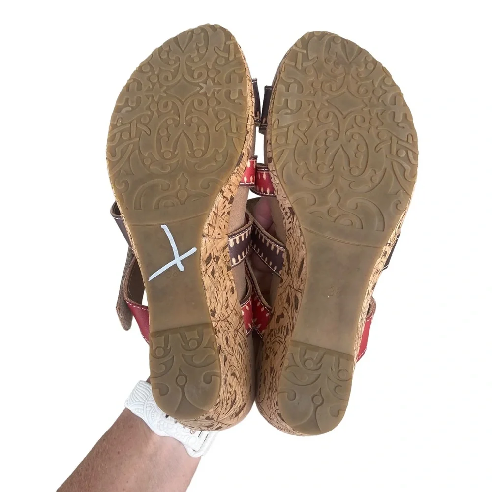 Elite by Corkys | Chocolate Elite Roatan Leather Wedge Sandal Size 8